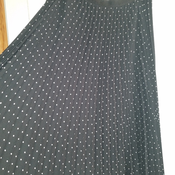Pleated Polka Dot Midi Skirt - Picture 5 of 6